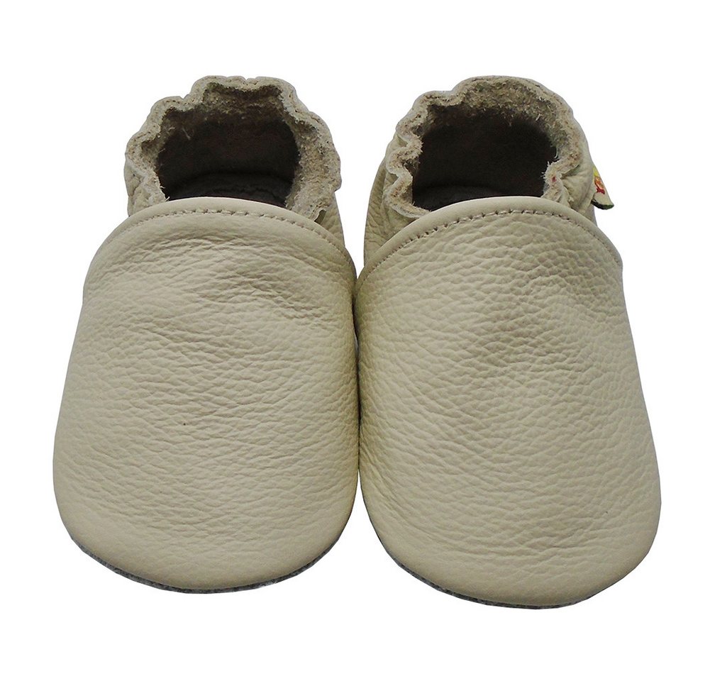 Yalion Lauflernschuhe Hausschuhe Braun Lederpuschen Weiche Leder Krabbelschuh von Yalion
