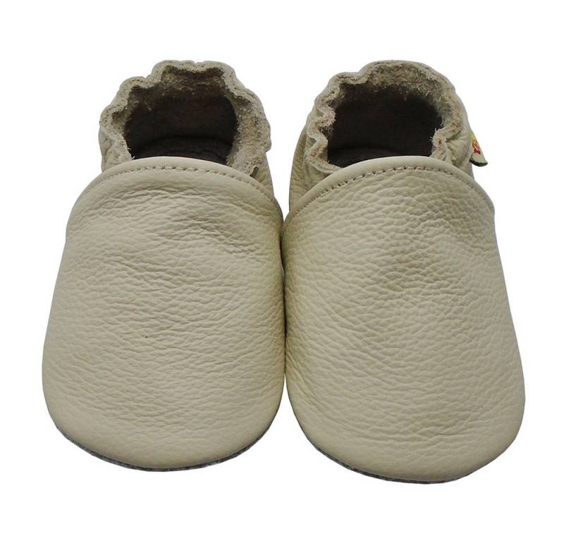 Yalion Lauflernschuhe Hausschuhe Braun Lederpuschen Weiche Leder Krabbelschuh von Yalion