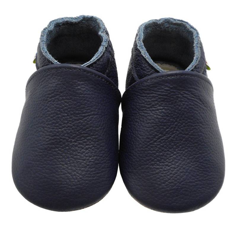 Yalion Lauflernschuhe Hausschuhe Braun Lederpuschen Weiche Leder Krabbelschuh von Yalion