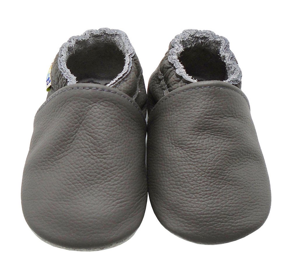 Yalion Lauflernschuhe Hausschuhe Braun Lederpuschen Weiche Leder Krabbelschuh von Yalion