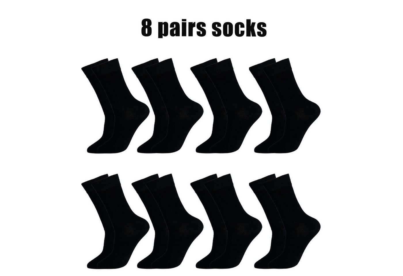 Yalion Socken Basicsocken Businesssocken Weiche Baumwolle Premium Business Socken (8-Paar) von Yalion