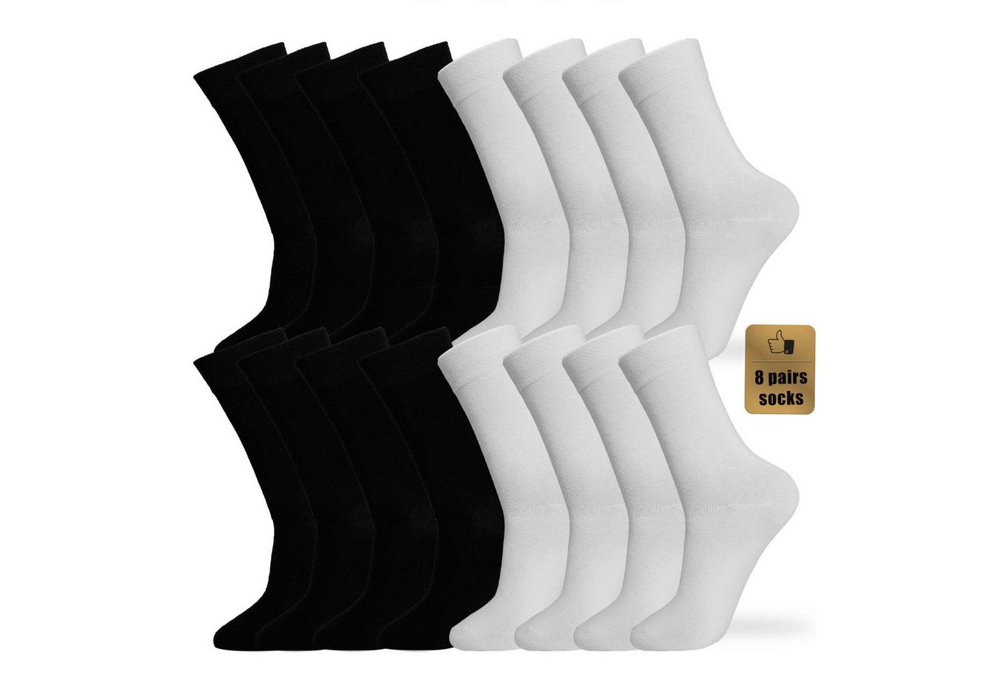 Yalion Socken Basicsocken Businesssocken Weiche Baumwolle Premium Business Socken (8-Paar) von Yalion