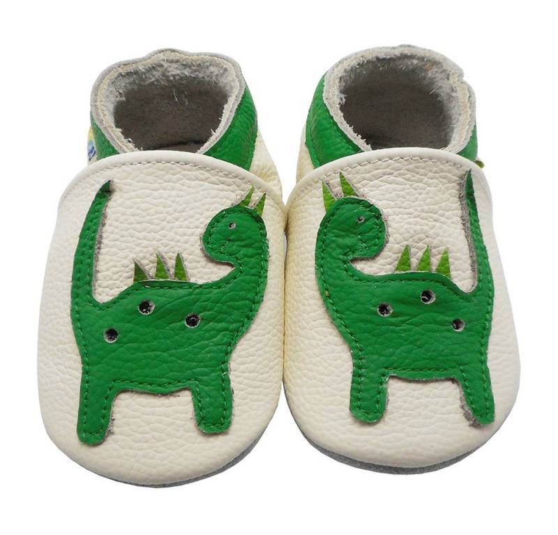 Yalion Weiche Leder Krabbelschuhe Lauflernschuhe Hausschuhe Vögelchen Weiss Hausschuh von Yalion