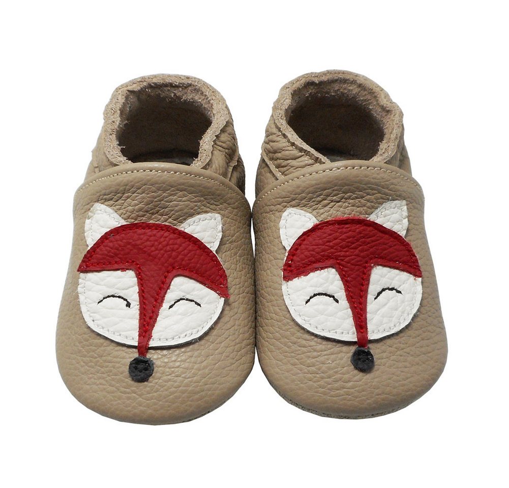 Yalion Weiche Leder Krabbelschuhe Lauflernschuhe Hausschuhe Vögelchen Weiss Hausschuh von Yalion