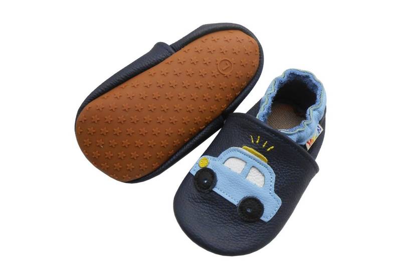 Yalion Weiche Leder Lauflernschuhe Hausschuhe Lederpuschen Auto Dunkelblau Krabbelschuh elastisch Yalion Weiche Leder Lauflernschuhe Hausschuhe Lederpuschen Auto Dunkelblau Krabbelschuh elastisch von Yalion