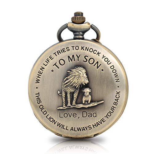 zu My Son Taschenuhr Lion Pattern Gravierte Taschenuhr für Sohngeschenke zu My Son Taschenuhr Lion Pattern Gravierte Taschenuhr für Sohngeschenke von Yalloover