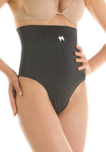 Yaluronica 620 (Anthrazit, M) - Figurformender antiage String hohe Taille mit Hyaluronsäure von Yaluronica