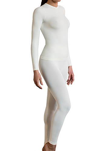 Yaluronica 636 (Elfenbein XXL) Pyjamas Anti-Aging mit Hyaluronsäure und Gold Satz Nachtwäsche Hosen und Oberteil Antiage von Yaluronica
