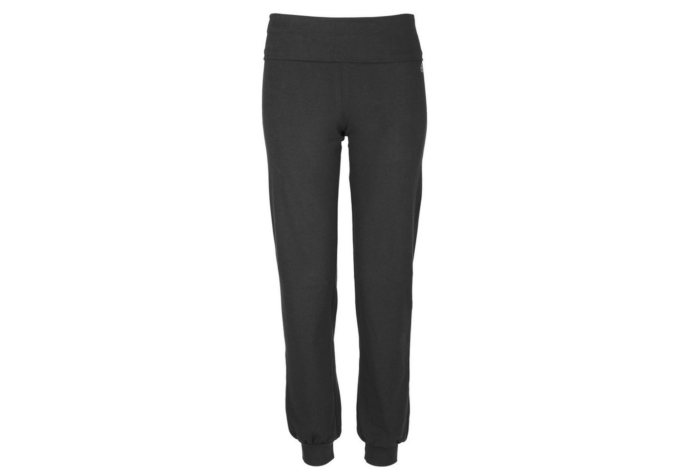 Yamadhi Yogahose Roll-Down Yogahose mit Bündchen, Bio-Baumwolle, Schwarz L von Yamadhi