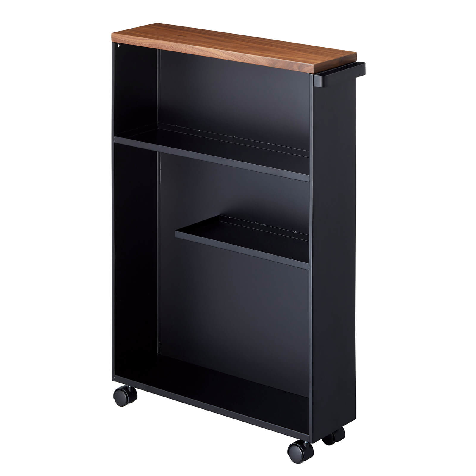 Yamazaki Tower Semi Closed Storage Cart - Black von Yamazaki