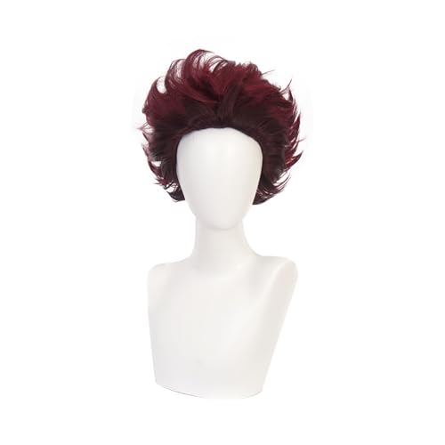 Anime Cosplay Perücke für Demon Slayer: Kimetsu no Yaiba Characters Spielen Sie Kanroji Mitsuri Cosplay Perücken mit Free Wig Cap (Kamado Tanjirou) von ZGNGLIZ