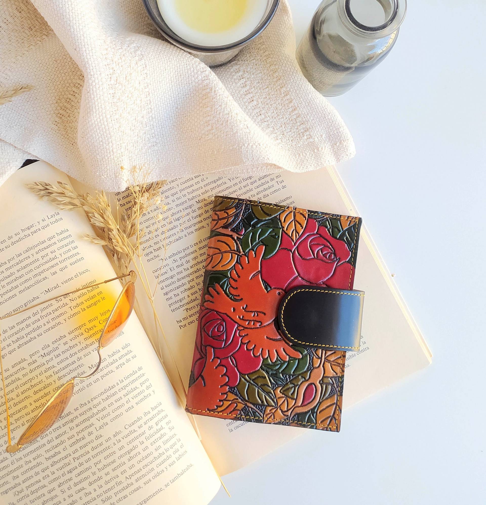 Damen Portemonnaie, Bemaltes Lederportemonnaie, Große Portemonnaies, Lederportemonnaie Mit Rosen, Süßes Frau, Portemonnaie Blumen von Yamilaleathergoods