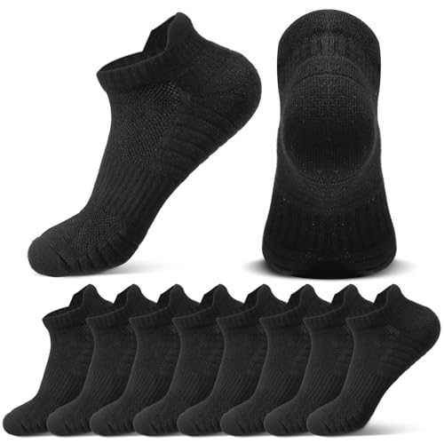 Yamitora 5 Paare Sneaker Socken Damen Herren, Schwarz Rutschfeste Sportsocken, Atmungsaktiv Kurz Socken Baumwolle Sportsocken Sportsocken Damen Laufsocken Herren 37-42 für Den Freizeit von Yamitora