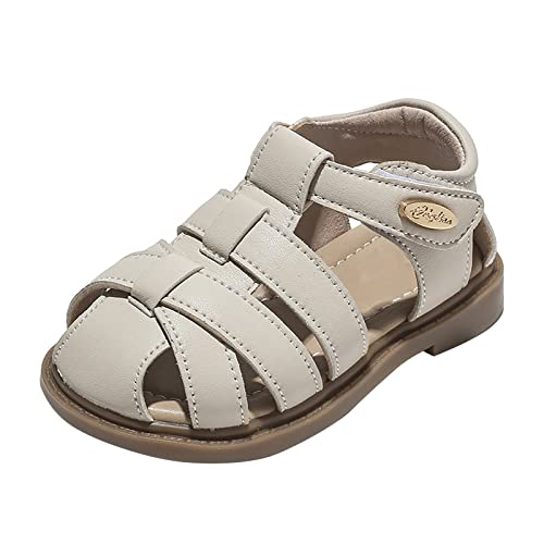 Yamjisen Kinder Geschlossene Sandalen Jungen Mädchen Sandaletten Rutschfest Sommer Schuhe Weiche Sohle Sandalen Outdoor Trekkingsandalen (Beige, 20 Infant) von Yamjisen