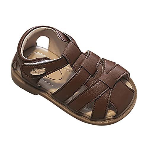 Yamjisen Kinder Geschlossene Sandalen Jungen Mädchen Sandaletten Rutschfest Sommer Schuhe Weiche Sohle Sandalen Outdoor Trekkingsandalen (Braun, 20 Infant) von Yamjisen