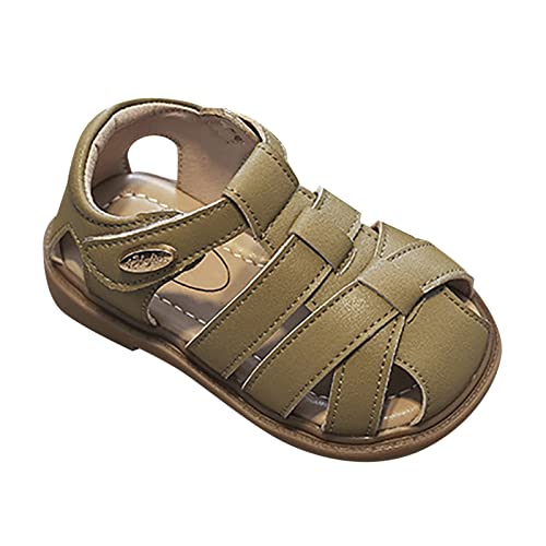 Yamjisen Kinder Geschlossene Sandalen Jungen Mädchen Sandaletten Rutschfest Sommer Schuhe Weiche Sohle Sandalen Outdoor Trekkingsandalen (Grün, 23.5 Infant) von Yamjisen