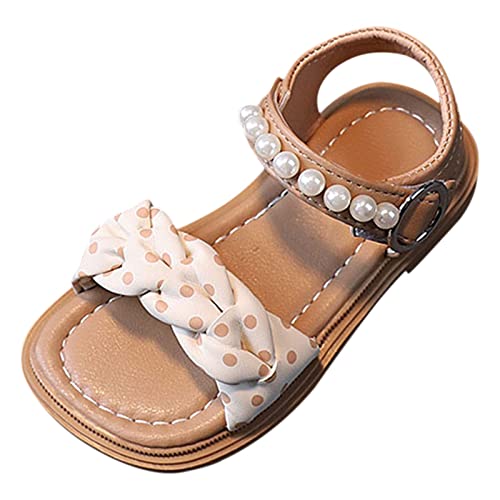 Yamjisen Sandalen Mädchen Sandalen für Mädchen Sommerschuhe Mädchen Sandales Blumen (Khaki, 27 Little Child) von Yamjisen