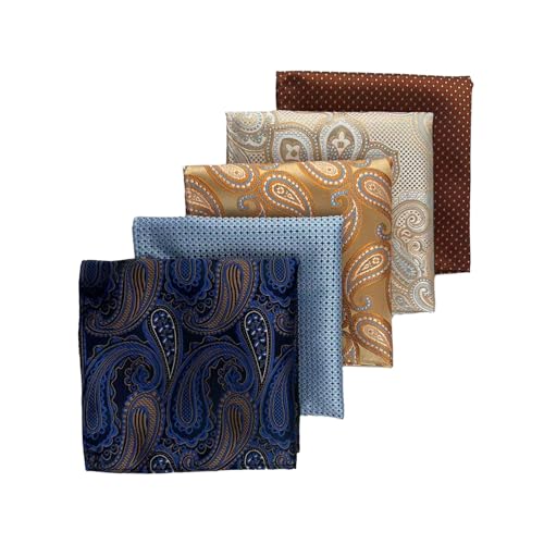Yamoloz Herren Einstecktuch, weiches Einstecktuch, Taschentücher, Stil 2, 5 Stück, Mehrfarbig, S, Formal, für modische, formelle Anlässe von Yamoloz