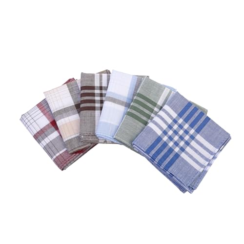 Taschentücher Herren, Baumwolle Stofftaschentücher Set, Traditionelle Taschentücher Stoff Herren Handkerchief 6 Stück von Yamoloz