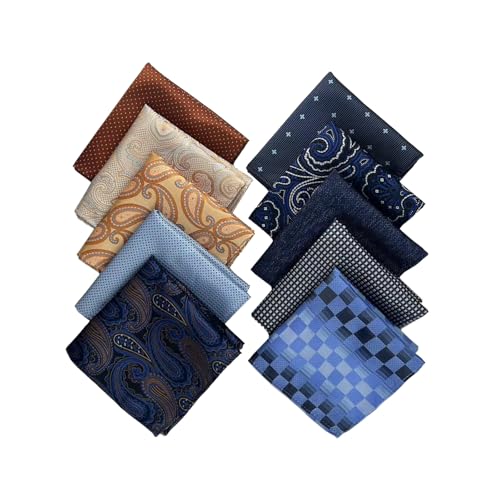Yamoloz 10 x Einstecktücher für Herren, weiches Einstecktuch, hochwertiges Einstecktuch-Set für Herren, mehrfarbig, S von Yamoloz