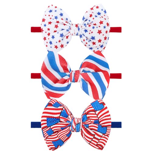 YanJie Patriotische Stirnbänder zum 4. Juli – rote, weiße und blaue Schleifen für Neugeborene, Babys, Mädchen und Kleinkinder YanJie Patriotische Stirnbänder zum 4. Juli – rote, weiße und blaue Schleifen für Neugeborene, Babys, Mädchen und Kleinkinder von YanJie