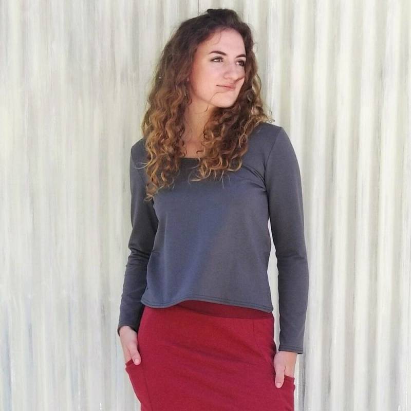 Bio-Baumwolle French Terry, Langarmshirt, Handgemacht in Artenschutzkleidung von YanaDee