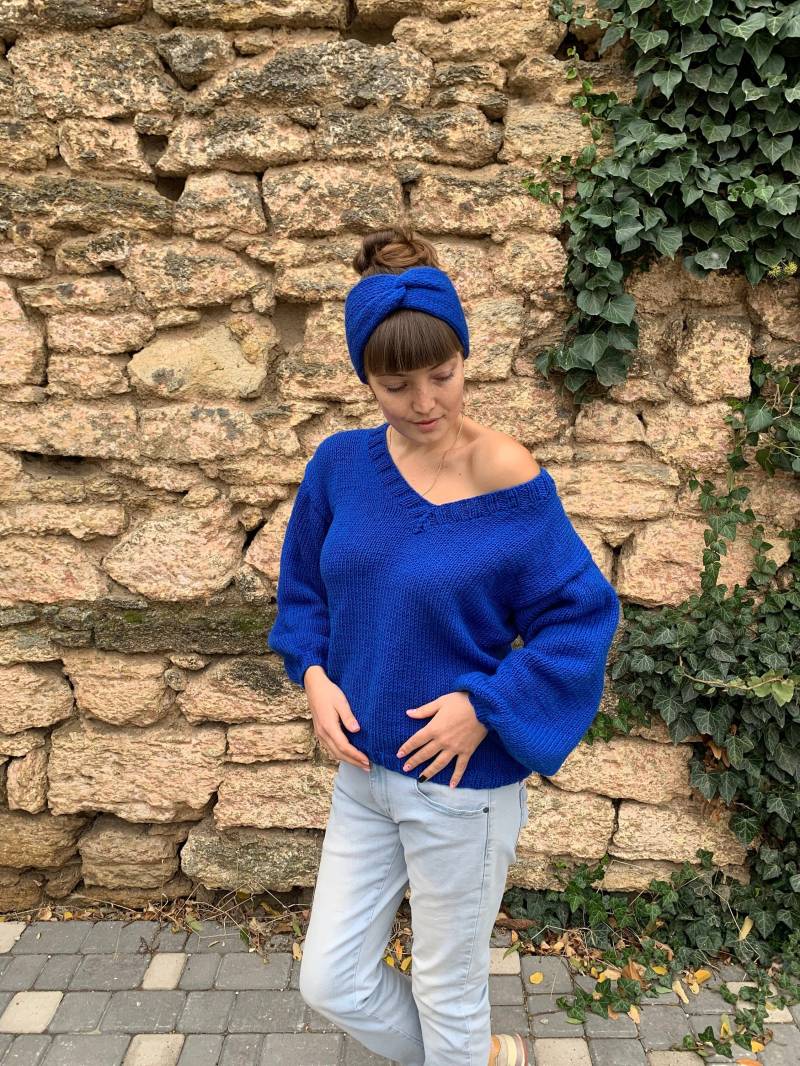 Wolle Pullover, Merino Chunky Cable Strickpullover, Ugly Weihnachtspullover Frauen, Oversized Pullover von YanaKnitShop