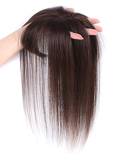 Yanamy Remy Echthaar Top Haarteile mit Air Pony Clip in Crown Topper Haarverlängerung für Frauen, 30,5 cm Dunkelbraun von Yanamy