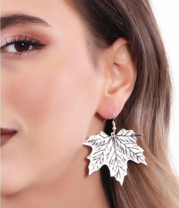 Ahornblatt Ohrringe, Große Blatt Silber Schmuck Geschenke - Statement Ohrringe- Boho Creolen-Creolen-E1005 Ahornblatt Ohrringe, Große Blatt Silber Schmuck Geschenke - Statement Ohrringe- Boho Creolen-Creolen-E1005 von YanardagJewelryShop