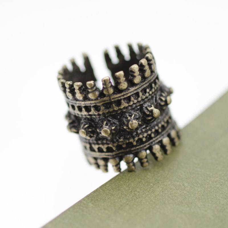 Bronze Filigraner Ring, Gothic Band Grober Brutalist Spinner Verstellbarer Weihnachtsgeschenk, R23 Ab von YanardagJewelryShop