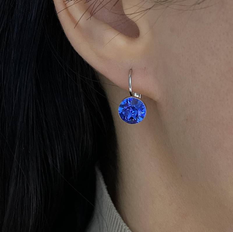 Elegante 8 Mm Swarovski Kristall Ohrstecker | Sterling Oberfläche Zierlicher Alltäglicher Schmuck Geschenk Für Sie, Handgemachter F17-39Rh-Sw von YanardagJewelryShop