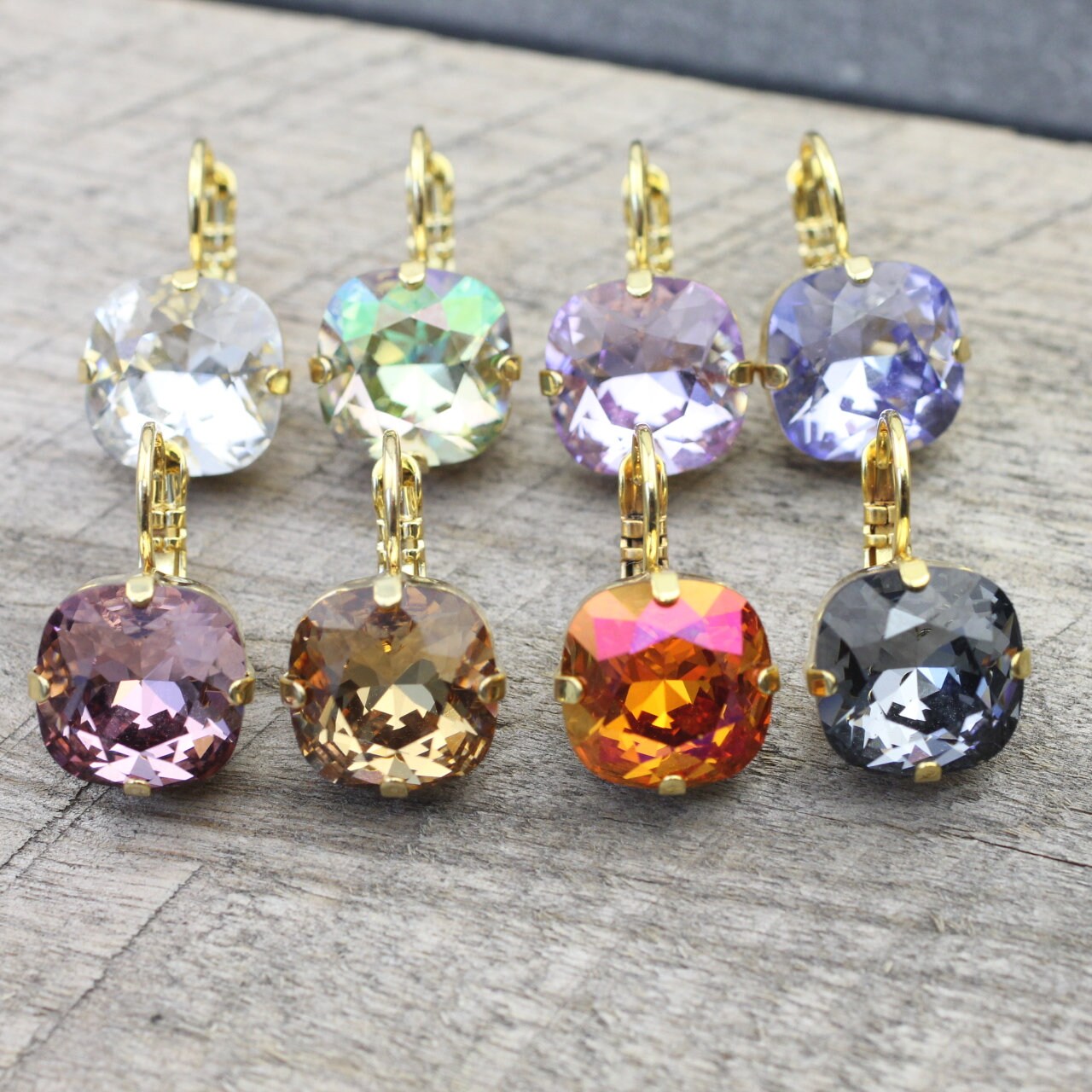 Elegante Strass Ohrringe, 12 Mm Kristall Swarovski Ohrringe Mit Kristall, F14-12 von YanardagJewelryShop