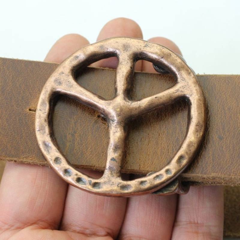 Kupferschnalle, Peace Zeichen Gürtelschnalle, Lederschnalle, Schnalle Für Druckknopf, Gürtelschnalle Frauen, Männer, Weihnachtsgeschenk, Gs51 Ac von YanardagJewelryShop