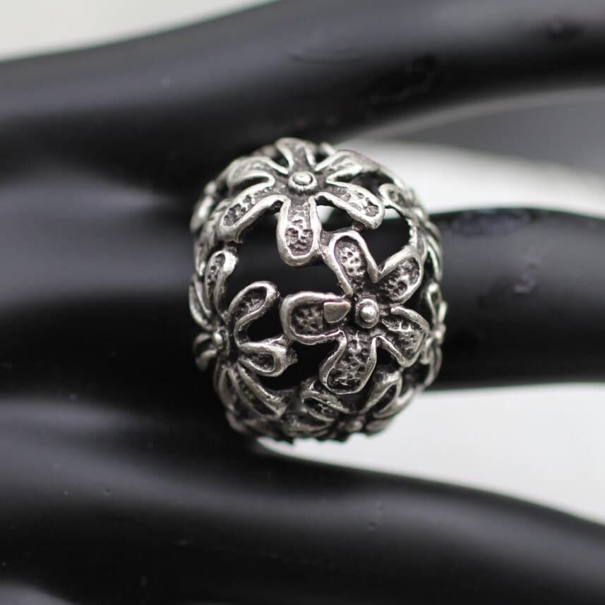 Silber Blumen Ring, Daisy Gewickelt Löffel Stilvoller Verstellbarer Frühlingsring, Weihnachtsgeschenk, R18 von YanardagJewelryShop