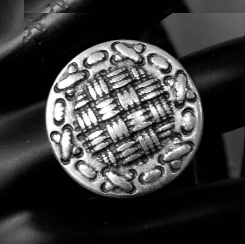 Silber Ring, Runder Geflochtener Karierter Verstellbarer Festival Boho Statement Weihnachtsgeschenk von YanardagJewelryShop