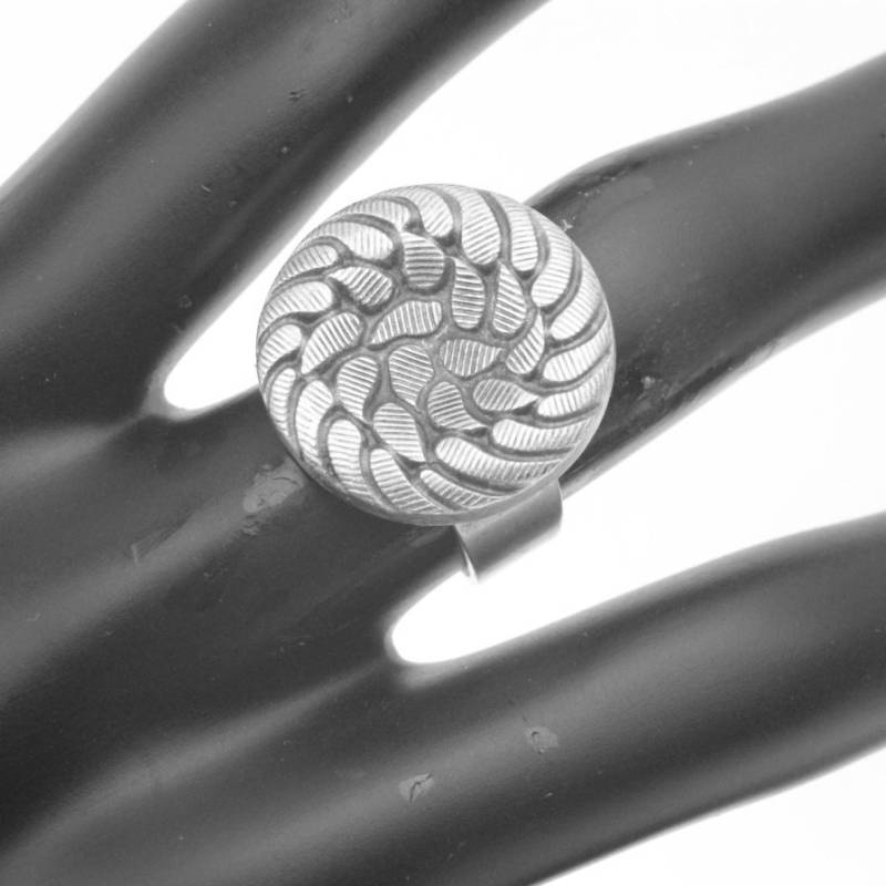 Silber Runder Ring, Blatt Tropfen Statement Hippie Boho Vintage Verstellbarer Weihnachtsgeschenk von YanardagJewelryShop