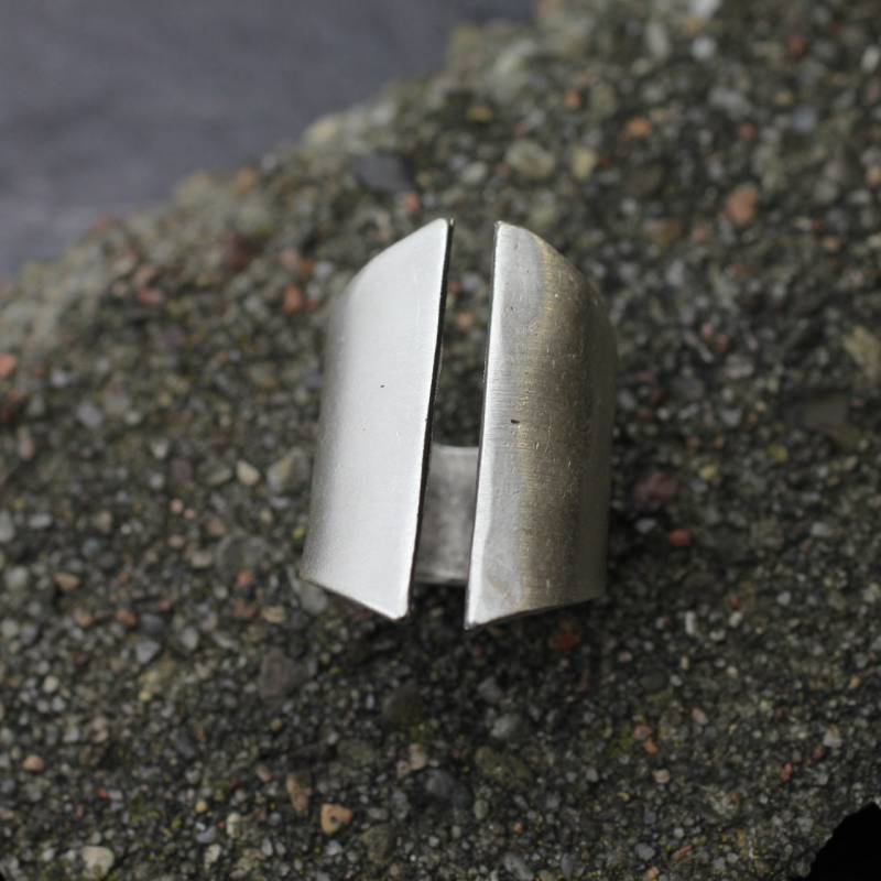 Verstellbarer Silberring, Löffel Langer Ring, Mid Century Silber Stilvoller Boho Weihnachtsgeschenk, R35 von YanardagJewelryShop