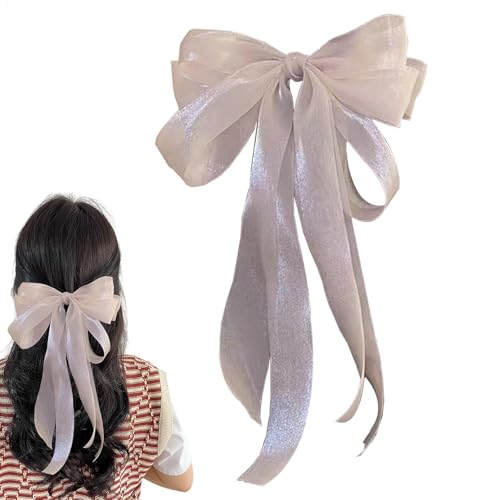 Großer Haarschleifenclip, Haarschleifenclip Für Frauen - Haarspange Aus Seidigem Satin Mit Großer Vintage-Schleife | Französische Haarnadel Mit Schleife Für Dating Mädchen Und Frauen von Yanayi
