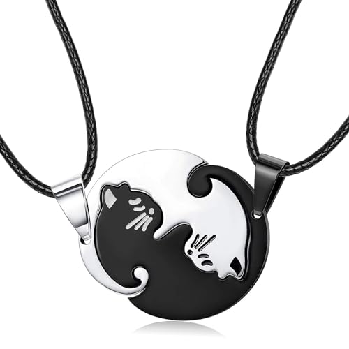 YancLife Paar Halskette, Paare Kette Puzzle Katze Halskette Freundschaftskette Schmuck Edelstahl Pärchen Halskette Schwarzweiss Kätzchen Schmuck Edelstahl Pärchen Halskette YancLife Paar Halskette, Paare Kette Puzzle Katze Halskette Freundschaftskette Schmuck Edelstahl Pärchen Halskette Schwarzweiss Kätzchen Schmuck Edelstahl Pärchen Halskette von YancLife