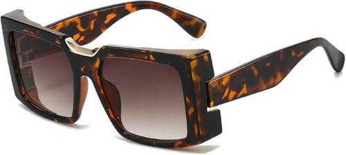 Elegante Retro Sonnenbrille Für Damen Mit Quadratischem Rahmen Für Den Urlaub Mode Für Freizeit Outdoor Aktivitäten Radfahren Autofahren UV400 Schutz (C2) von Yancremio