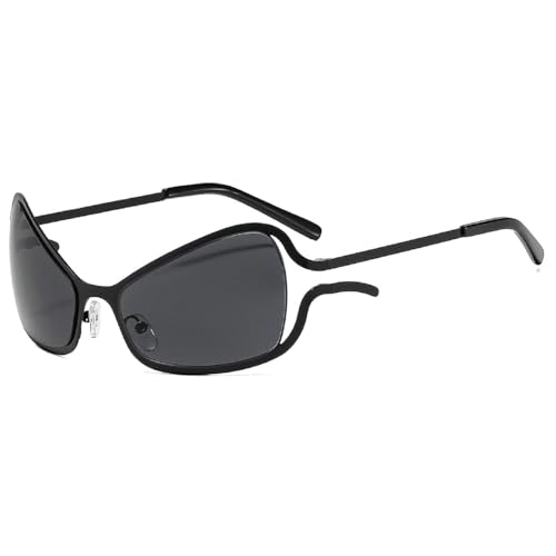 Yancremio Elegante Damen Sonnenbrille Im Retro Chic Stil Mit Unregelmäßigem Cat Eye Design Mode Lässig Für Party Urlaub Und Outdoor UV400 Schutz (C3) von Yancremio