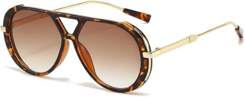 Yancremio Modische Damen Sonnenbrille Mit Rundem Rahmen Leicht Punk Gothic Lässig Für Outdoor Party Urlaub Camping Reiten Autofahren (Farbe 5,Einheitsgröße) von Yancremio