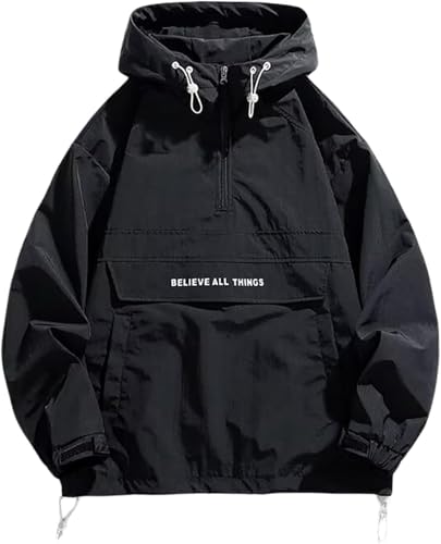 Yancremio Wasserdichte Und Winddichte Übergangsjacke Für Herren Und Damen Mode Locker Und Lässig Zum Wandern Camping Reiten Leichte Paar Stanzjacke (B,M) von Yancremio