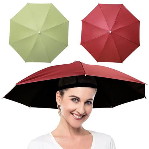 YANGSHINE 2 x Regenschirmhut mit Gummiband, Outdoor-Angelschirm, faltbar, Kopfbedeckung, Regenschirmhut, Farbe: Nr. 8, 69 cm von YANGSHINE
