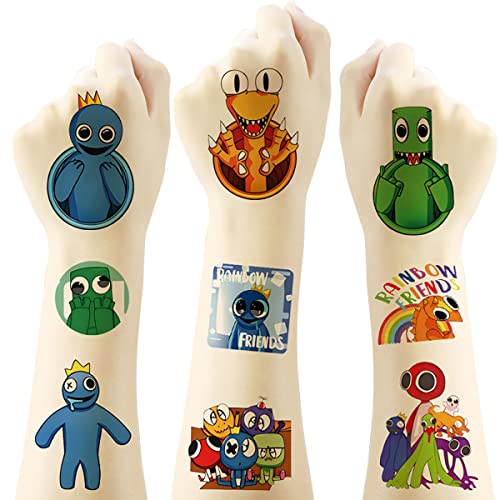Rainbow Friends Tattoo 20pcs Groß Kinder Temporäre tattoos Mitgebsel Kindergeburtstag Geschenk Mädchen Junge Party Deko(5 * 5cm) … von Yangsiw