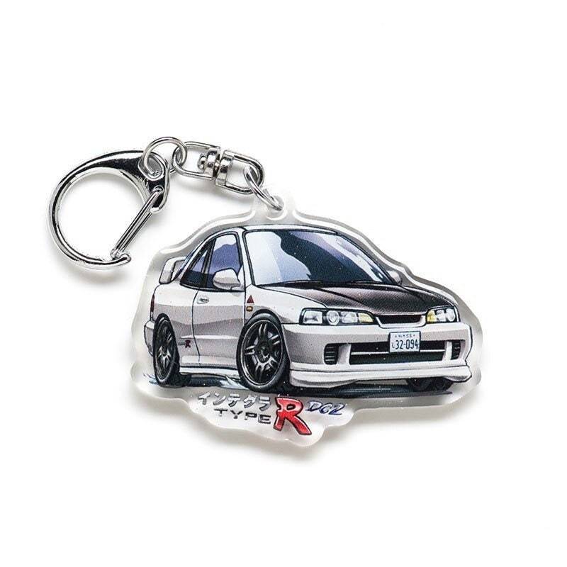 Anfängliche D Integra Typer Dc2 Meisterschaft Weißer Acrylcharme Schlüsselbund Doppelseitig 4. Stufe Auto Anime Manga von YanimatorNayukiART