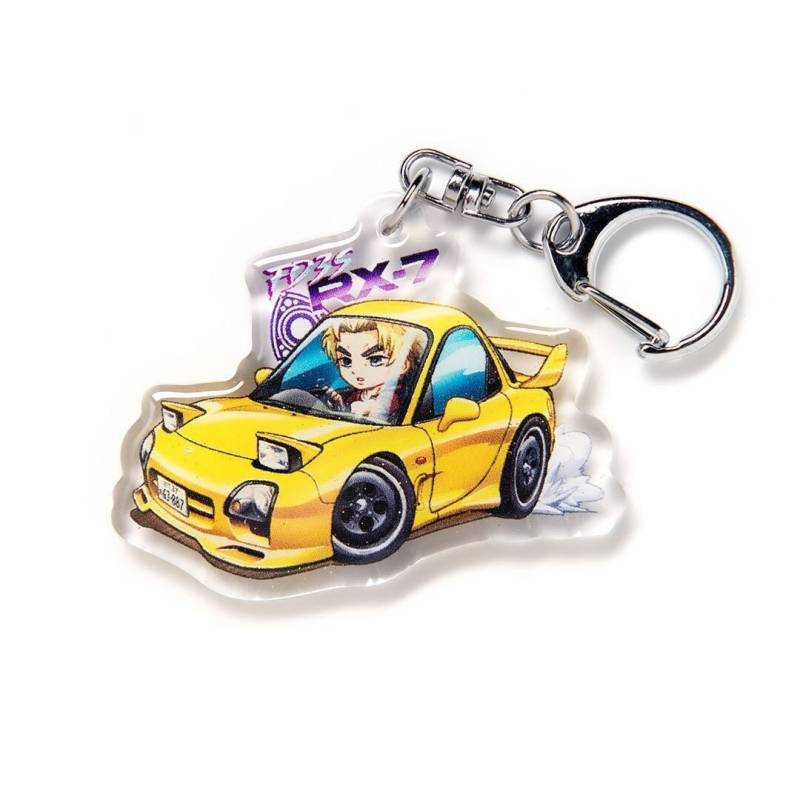 Initial D Keisuke Takahashi Rx-7 Redsuns Stufe 3 Gelb Drift Acryl Charm Schlüsselanhänger Doppelseitig Anime Car Jdm Fanart von YanimatorNayukiART