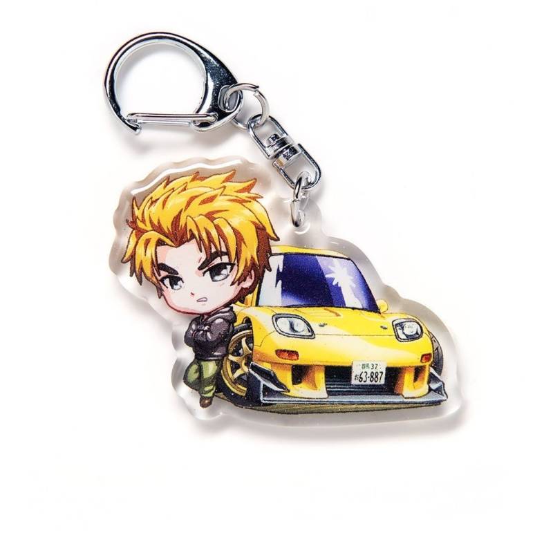 Initial D Keisuke Takahashi Rx7 Rx-7 Fp3S Projekt 4.stufe Gelb Acryl Charm Schlüsselanhänger Doppelseitig Manga Anime Car Jdm Fanart von YanimatorNayukiART