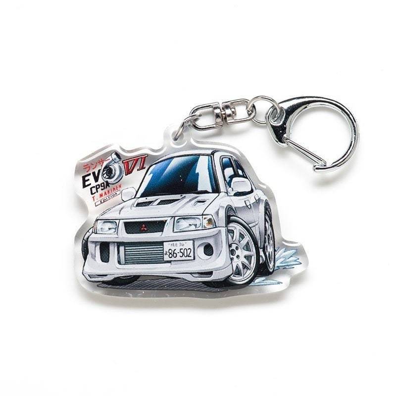 Initial D Lancer Evolution Vi Evo 6 Gsr Tommi Makinen Edition Dp9A Weiß Acryl Charm Schlüsselanhänger Doppelseitig 4. Stufe Auto Anime von YanimatorNayukiART
