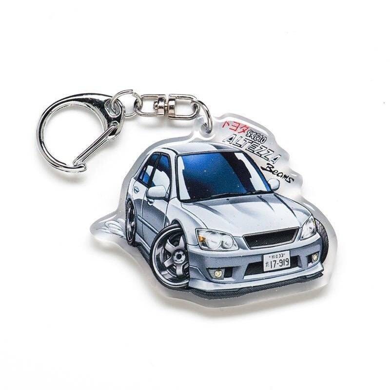 Initial D Sxe10 Is300 Altezza Rs200 Silber Acryl Charm Schlüsselanhänger Doppelseitig Vierte Stufe Auto Anime Manga Illustration Fanart von YanimatorNayukiART